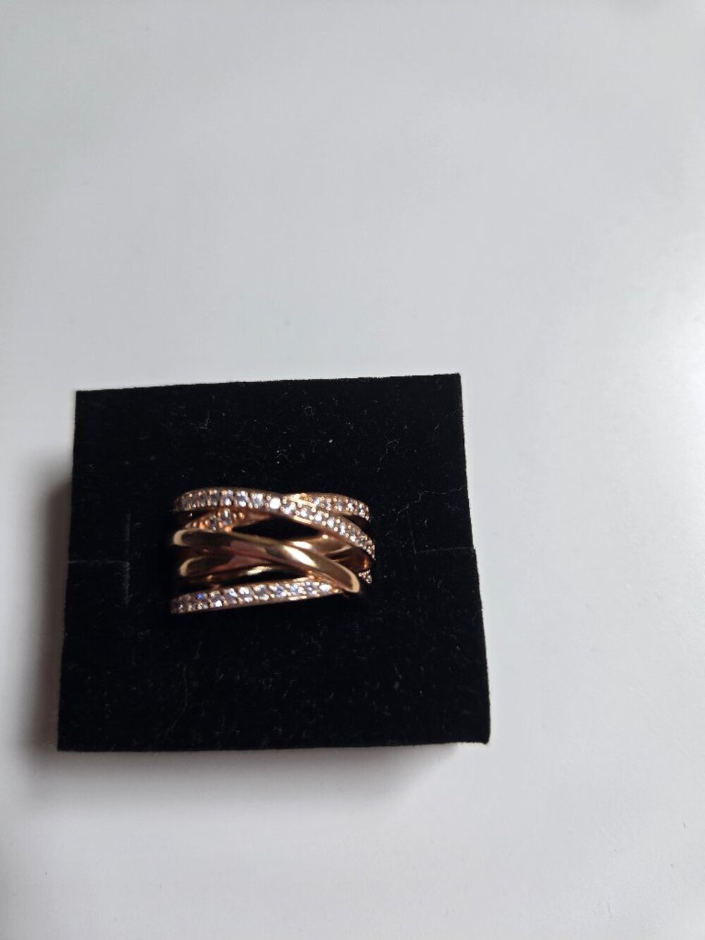 Pandora rose gold plated cubic zirconia ring